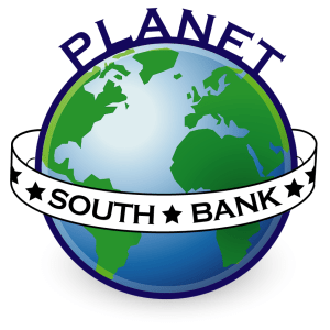 Planet Earth with Planet South Bank around it